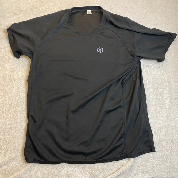 Two Mens Black Short-Sleeve Athletic T-Shirt XL Moisture-Wicking Lightweight - Picture 2 of 8